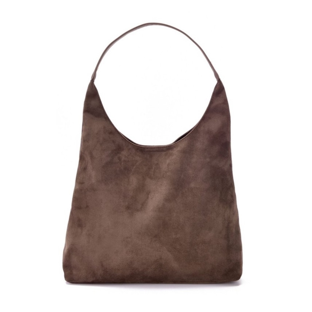 Adornia Dark Brown slouchy suede shoulder bag - New